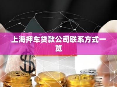 上海押車(chē)貸款公司聯(lián)系方式一覽